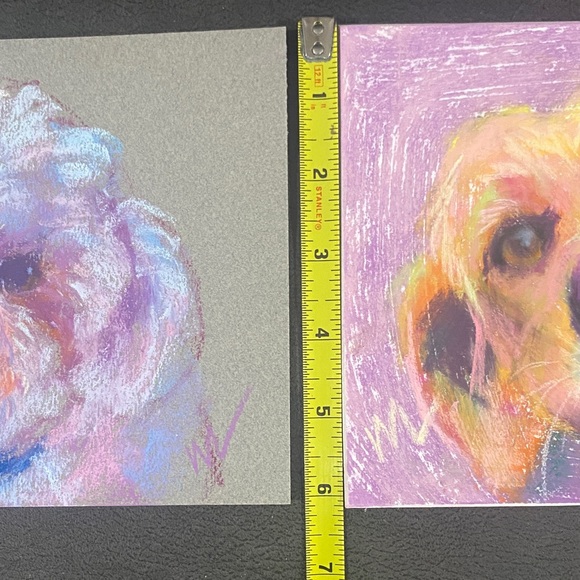 Colorful Pastel Pet Portraits - Pair of Dog Prints Artist Marie Marfia - Picture 6 of 14